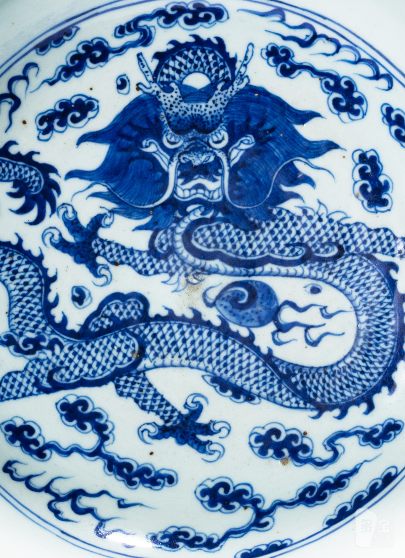 清十九世紀 青花雲龍紋大盌 - 图6